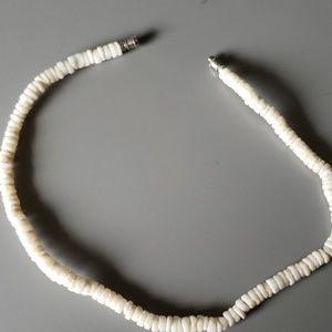 White  puka shell choker